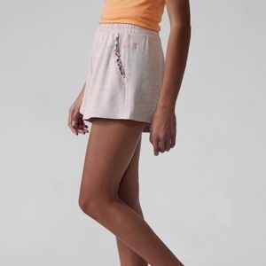 Athleta Girl Be You Fog Grey Heather Ruffle Soft Lounge Pull On Sweat Shorts XXL